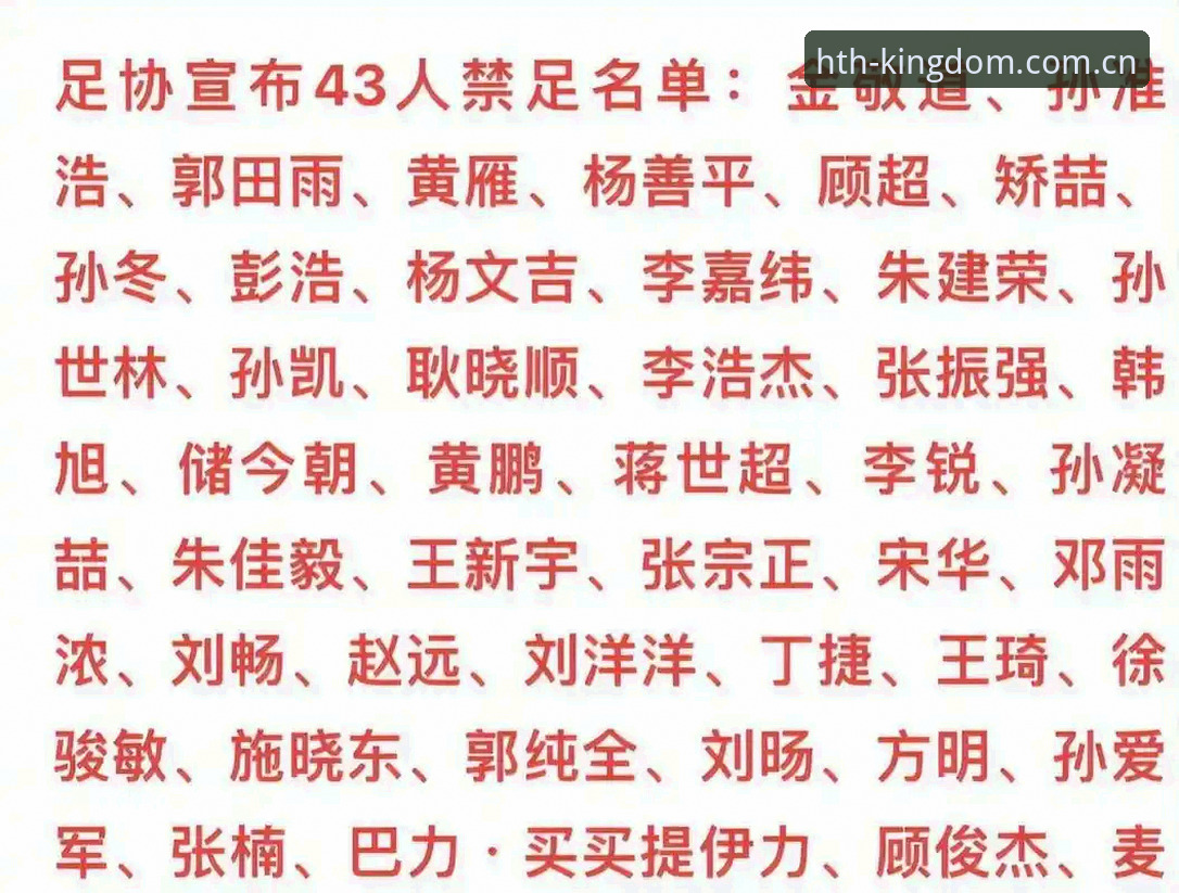 中国足协第三批禁足名单全面解析：17人终身禁足、48人行业处罚与华体会体育数据视角下的治理警示